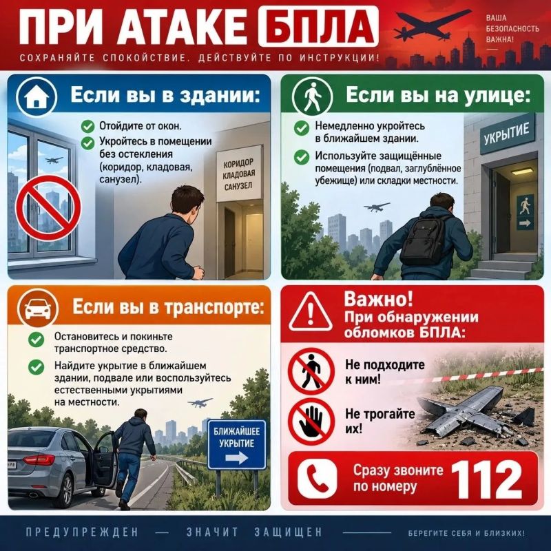 Важная памятка для всех: как вести себя при атаке БПЛА