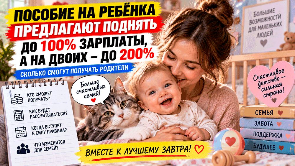 Новые инициативы по пособиям на детей: до 100% зарплаты или даже 200%?