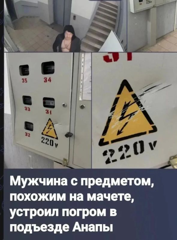 В ходе мониторинга Интернета выявлена публикация, в которой сообщается, что неизвестный мужчина повредил электрощиток в подъезде многоквартирного дома на ул. Черноморской в Анапе при помощи предмета схожего с мачете