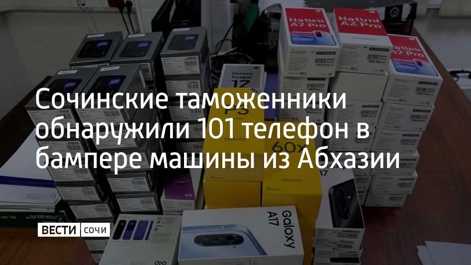 Сотрудники таможни Сочи обнаружили в автомобиле жителя Абхазии, который выезжал из России, 101 мобильный телефон, сообщили в ведомстве
