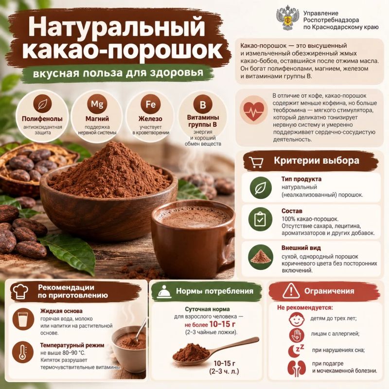 О пользе натурального какао-порошка