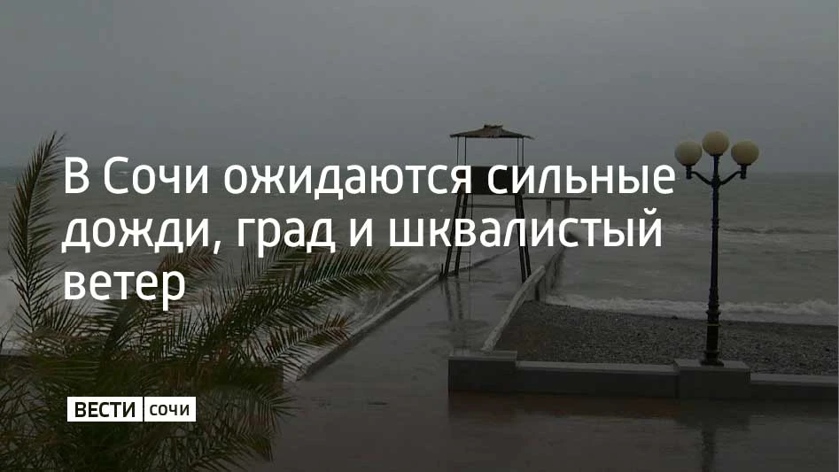 С ночи 31 октября и до конца дня в Сочи и на федеральной территории Сириус пройдут сильные дожди и ливни с грозой, градом и шквалистым усилением ветра до 15–20 метров в секунду, сообщили в администрации курорта