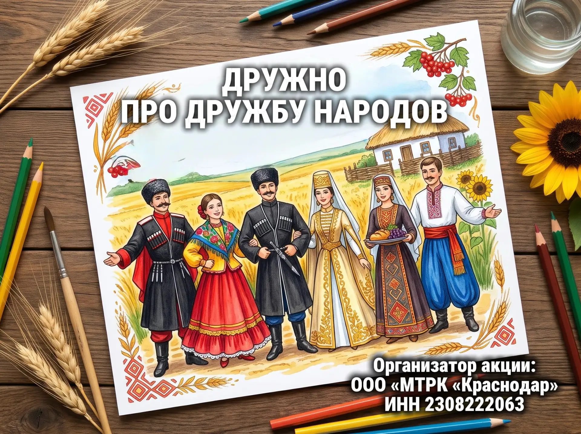 Пришли рисунок о дружбе народов Кубани и попади в закулисье медиахолдинга «Краснодар»