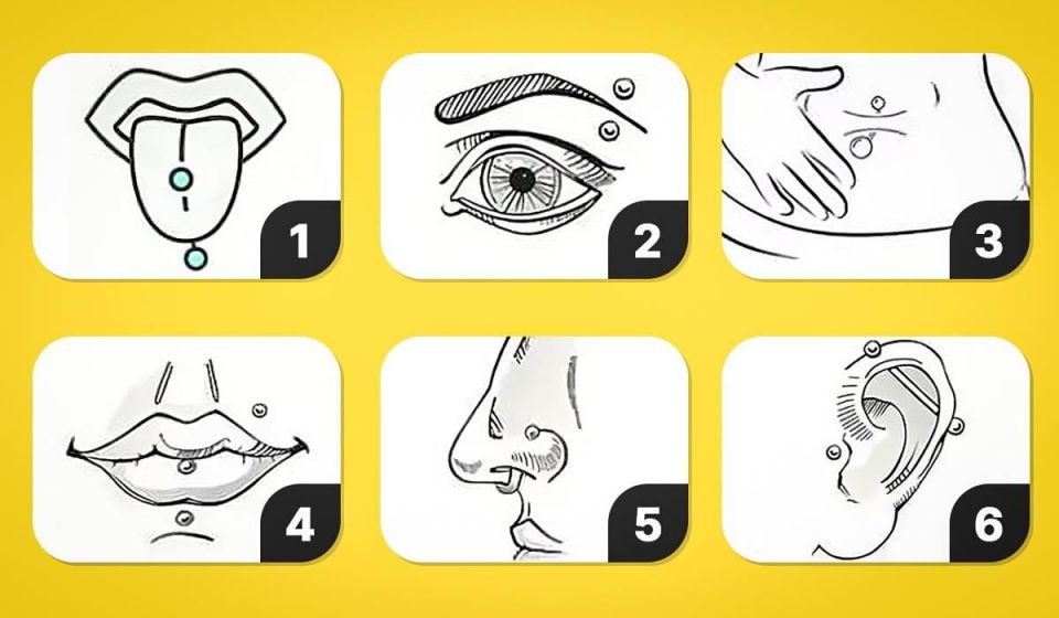 Какой пирсинг отражает вашу личность? Узнайте с помощью этого теста